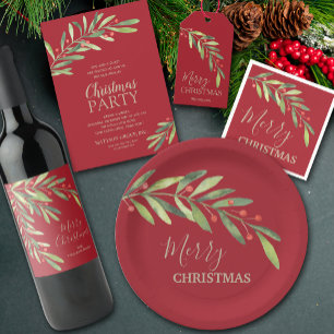 Kerstfoto Holly en Berries Feestdagenkaart