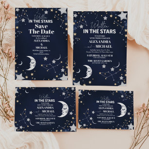 Elegante Hemelse Halve Maan bruiloft Informatiekaartje