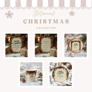 Rustieke Poinsettia Pine Christmas Party Servet