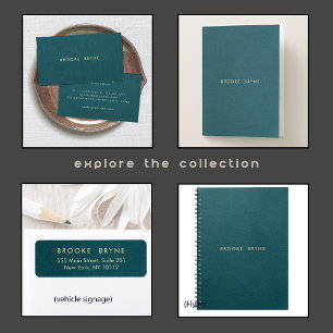 Blauwgroen Blauw Modern Professioneel Minimalist Notitieblok