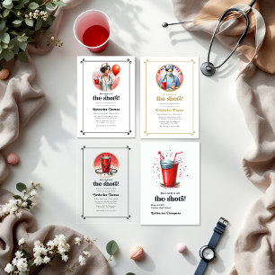 Retro  Nurse Afstuderen Foto Aankondiging