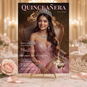 Elegante Quinceañera-herinneringsposter met foto Poster