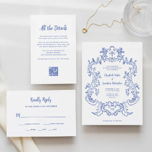 Regal Blue   Trouwmaaltijd keuze RSVP Kaartje