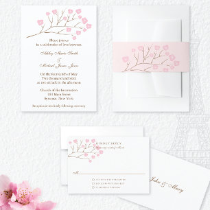 Cherry Blossom in Pink Wedding Kaart