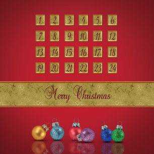 Advent Calendar-kerstnamen Feestdagenkaart