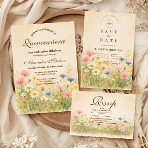 Bloemenweide Goud Quinceañera Servet