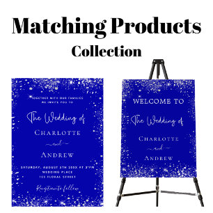 Koninklijke uitnodiging voor bruiloft met blauwe z flyer