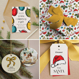 Kleurrijke Hand getrokken Kerstmis schetsen Cadeaupapier