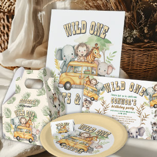 Wilde jongens verjaardag safari dieren  t-shirt