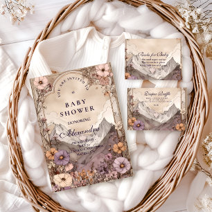 Lavendelweide Pieken Baby Shower Kaart