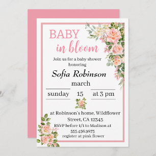 Roze Bloemen baby in Bloom Baby Girl Shower Servet