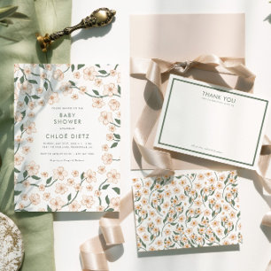 Boho  Floral Baby shower Bedankkaart