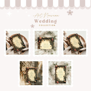 Dark Romance Art Nouveau bruiloft Informatiekaartje