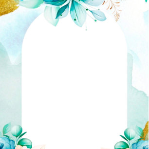 Blauwgroen blauwe Waterverf Floral Couples Shower Kaart