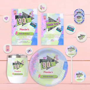 Nostalgisch Terug naar de jaren 90 Retro Verjaarda Ronde Kartonnen Onderzetter