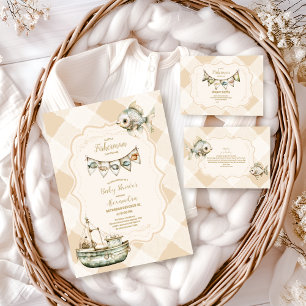 Little Fisherman Vist Baby shower Papieren Bordje