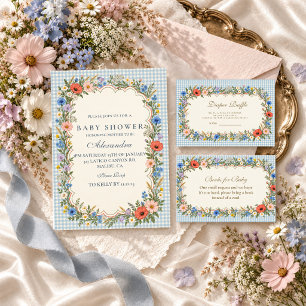 Multicolor wilde bloemen baby shower servet