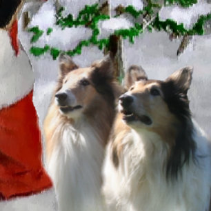 Sable Rough Collie kerstcadeaus Feestdagen Kaart