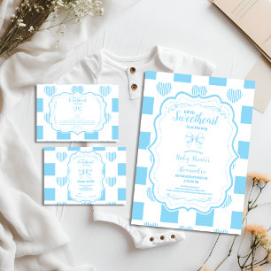 Boy Blue Valentijnsdag Hearts Baby shower Papieren Bordje
