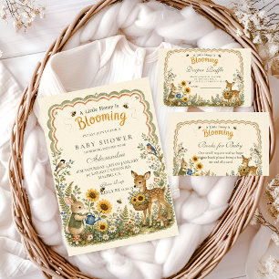 Aangepaste bos honingbij baby shower kaart