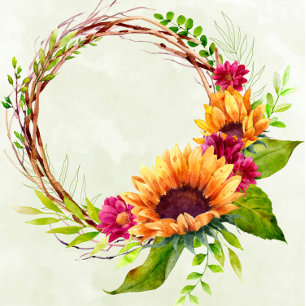 Zonnebloemen Lente roze Floral Rustic Wedding Kaart