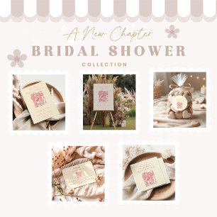 Een nieuw hoofdstuk begint kersenboog roze vrijgez bedankkaart