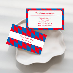 Blauw en rood Beierse ruitvlagpatroon Visitekaartje
