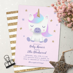Unicorn Baby shower Kaart