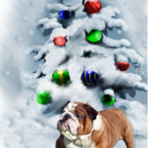 English Bulldog kerstcadeaus Feestdagen Kaart