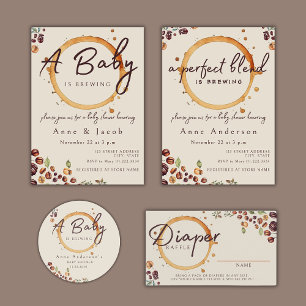 Een Baby is het brouwen van koffie Baby shower dan Ronde Sticker