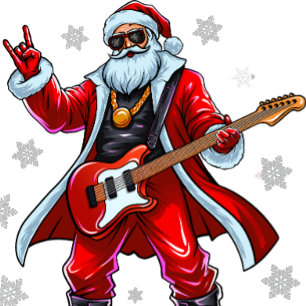 Santa Rocks! Grappige Kerstman speelt gitaar Feestdagenkaart