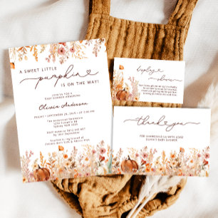 Little Pumpkin Herfst Baby shower Hartelijk dank Kaart