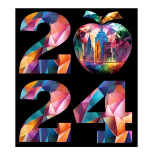 2024 New Years Eve-Colourful=Groet- Feestdagen Kaart