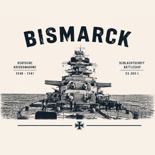 T-shirt met slagschip Bismarck