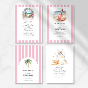 Exclusieve Social Club Bachelorette Weekendfoto Bedankkaart