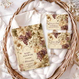 Wijnstok Druiven Bloemen Baby Shower Servet