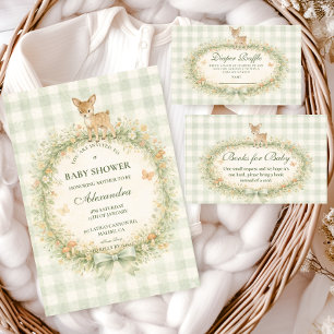 Klassieke bos herten baby shower kaart