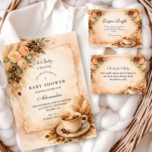 Rustic Een Baby Brouwt Koffie Baby Shower Kaart
