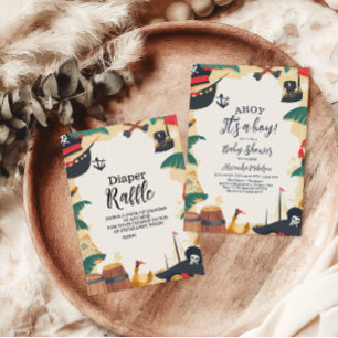 Nautical Pirate Ship Ahoy Het is een Jongen Baby s Kaart