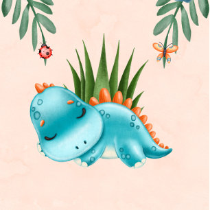 Cute Dinosaur en Friends Boy Baby shower Kaart