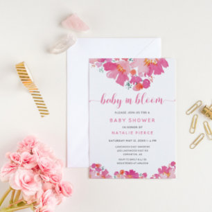 Het is een Girl Baby in Bloom Baby shower Pink Flo Briefkaart