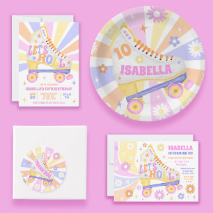 Retro Roller Schaatsen Disco Verjaardagsfeest Kaart