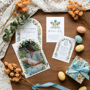 Spring Wildflower Easter Bunny Baby shower Bow Papieren Bordje