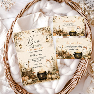 Elegante Little Boo Is Brewing Coffee Baby Shower Kaart