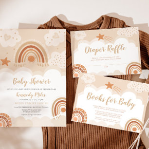 Boho Rainbow Baby shower Uitnodiging