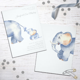Mama en Baby Olifant Baby shower Kaart