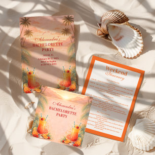 Tequila Sunrise Palm Paradise Meidenavakantie Ronde Sticker