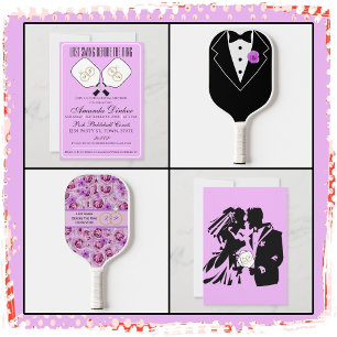 Pre-bruiloft Pickleball Foto Uitnodiging Lavendel