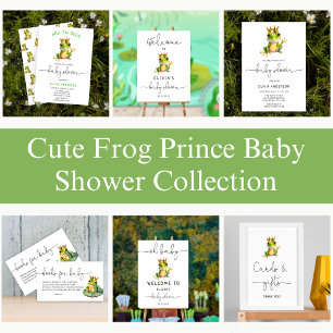 Boeken voor Baby Frog Prince Baby shower Informatiekaartje