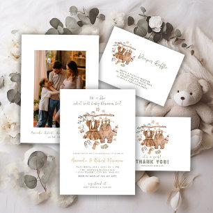 Geslacht onthullen Boho Clothesline Baby shower Iv Kaart